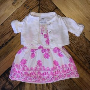 Carters NB foral dress and white cardigan